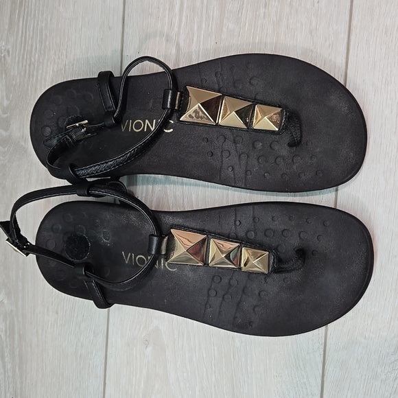 Vionic Women Nala Ankle Leather Thong T strap Sandals Flats shoes sz 9 - Picture 4 of 9